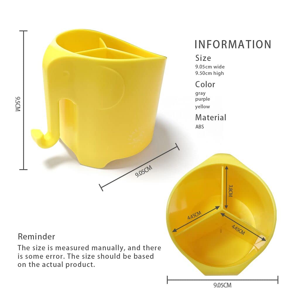 Ryanlemon Elephant Toothbrush Holder For Kids, Suction Cup Electric Toothbrush And Toothpaste Holder For Toddler, Cute Toddler T