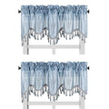Solid Faux Silk Swag Waterfall Cascade Ascot Window Curtain Valance W/Tassels Trim 55' X18' Wave (2, Slate Blue)