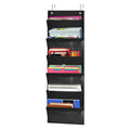 Zkoo Fabric Office Supplies Storage Organizer,Wall Mount/Over The Door Hanging File Folder 6 Pocket & 2 Hangers, Perfect For Cla