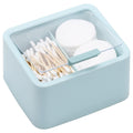Tecbeauty Large Qtips Holder - 2 Grids Cotton Swabs Dispenser Bathroom Organizer Cotton Balls, Pads Storage Canisters, Hinged Li