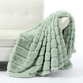Cozy Bliss Luxury Super Soft Striped Faux Fur Throw Blanket For Couch, Size, 60'X80' Green, Extra Soft, Fluffy, Warm, Anti-Sta