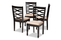 Baxton Studio Lanier Modern and Contemporary Sand Fabric Upholstered Espresso Brown Finished Wood Dining Chair