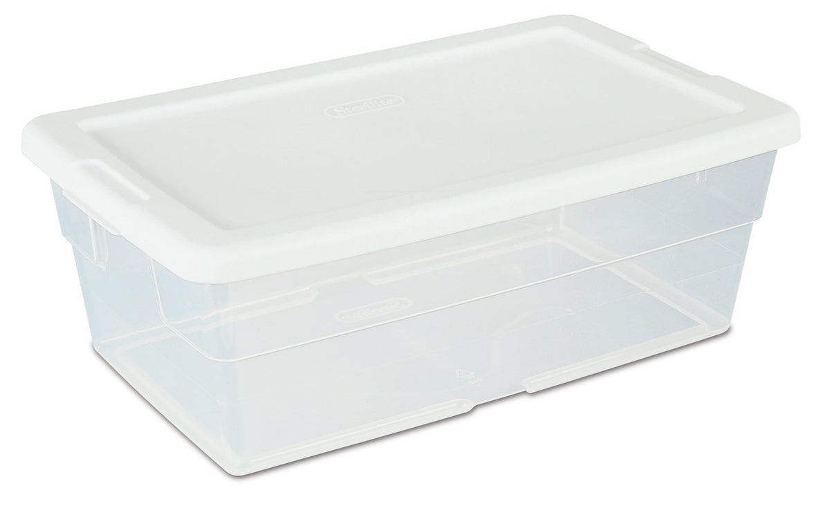 Sterilite Storage Box 13.5 X 8.3 X 4.8, 6 Qt. Clear  Pack of 6