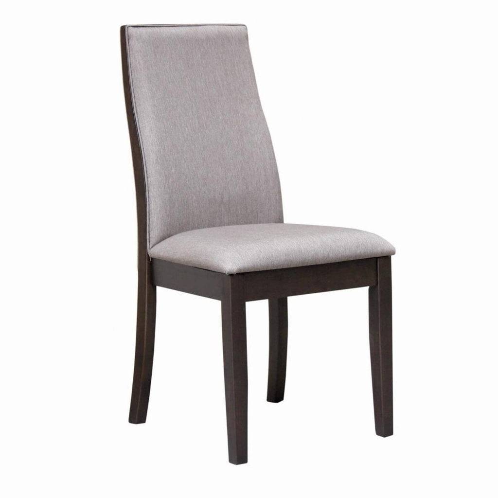 Coaster Furniture Upholstered Grey and Espresso (Set of 2) Side Chair 19" D x 23.25" W x 38.5" H 106583