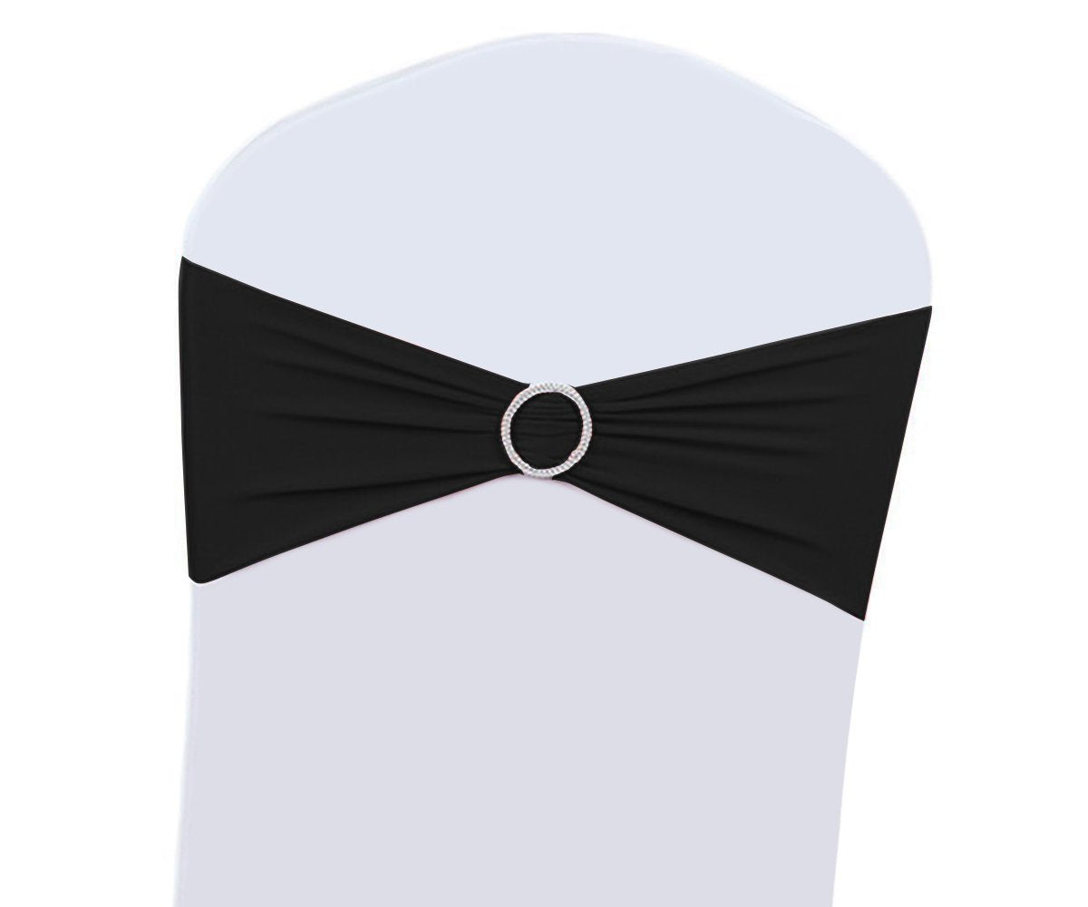 100Pcs Wedding Chair Decorations Stretch Chair Bows And Sashes For Party Ceremony Reception Banquet Spandex Chair Covers Slipcov