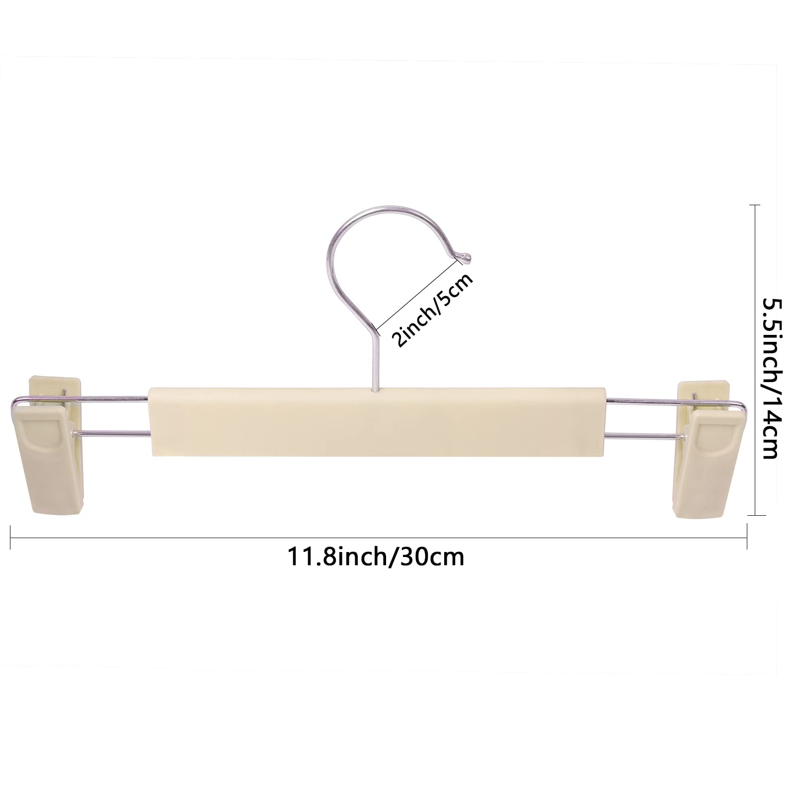Pants Hangers With Clips Skirt Hangers For Women Plastic Clip Hangers For Pants Clothes Hangers (50Pack, Khaki)