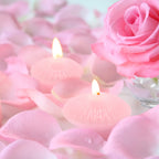 12 Pack 3 Inch Pink Floating Candles, 10 Hour Unscented Romantic Tealight Candles For Cylinder Vases, Centerpieces At Wedding Pa
