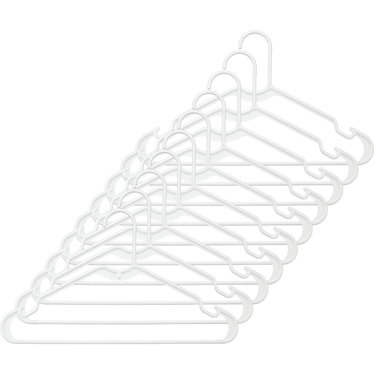 Tamor Plastics Corp. 6808/10WH.14 Cheerful Tubular Plastic Clothes Hanger (Pack of 10)