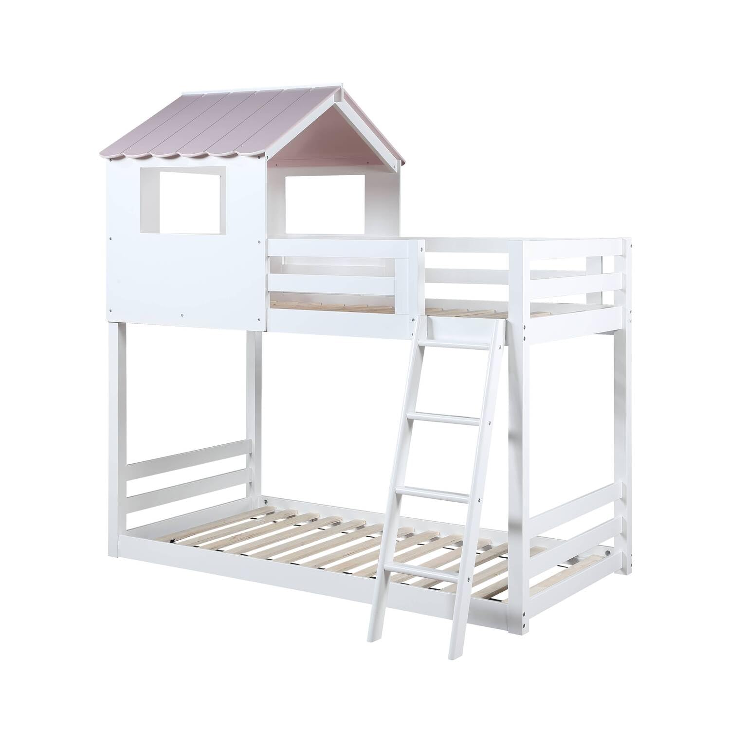 Acme Solenne T T Bunk Bed in White & Pink Finish