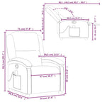 vidaXL Massage Recliner Chair for Living Room, Adjustable Recliner with 6-Point Vibration Massage, Home Theater Seating with Padded Seat Backrest, Cream Real Leather