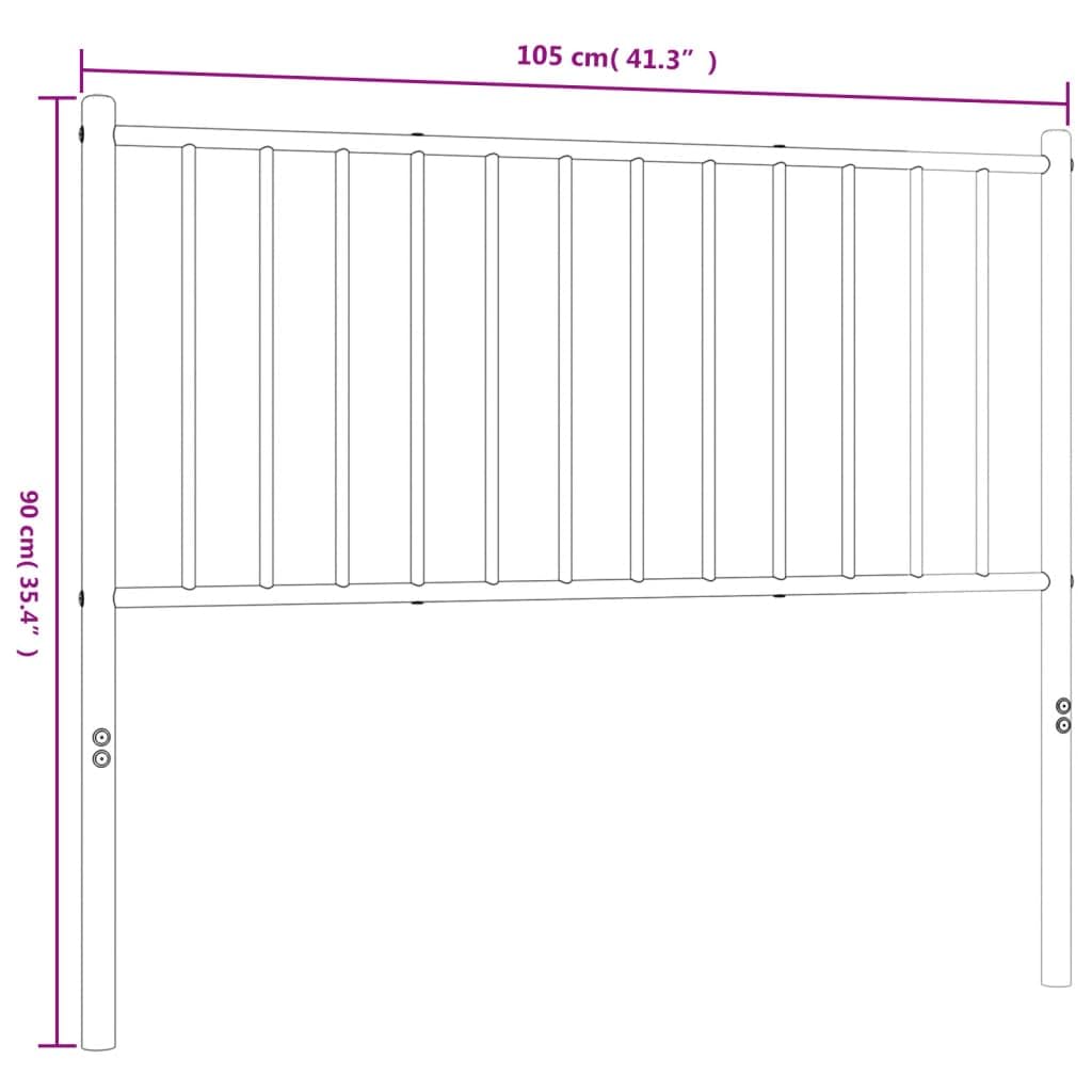 vidaXL Powder-Coated Steel Headboard, Robust Metal Construction, Black - Easy Assembly, Versatile Round Tube Design, Perfect for 39.4" Mattress