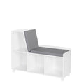 RiverRidge Book Nook Collection Kids Reading Nook and White Cubby Storage Bench Toy Storage with Comfy Cushioned Seat And Cubbie