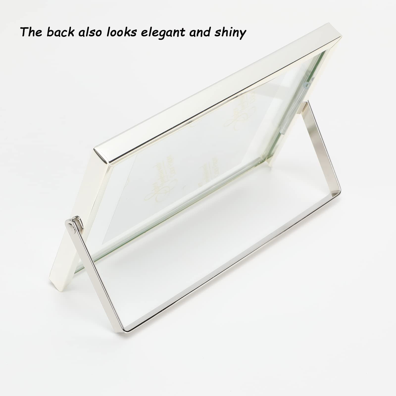 Ahago Silver Floating Frame (4''X6'', Horizontal), For Picture 3X5, 2X3, 1X2, Tabletop Shelf Photo Frame, Modern Minimalist Styl