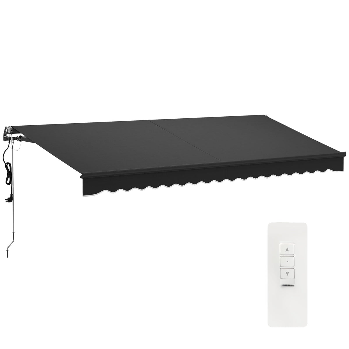 Outsunny 15' X 10' Electric Retractable Awning With Remote Controller, Aluminum Frame Motorized Patio Awning, Uv30+ Protection S