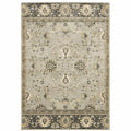HomeRoots 508848 6 x 9 ft. Gray Brown Tan & Beige Oriental Power Loom Stain Resistant Rectangle Area Rug