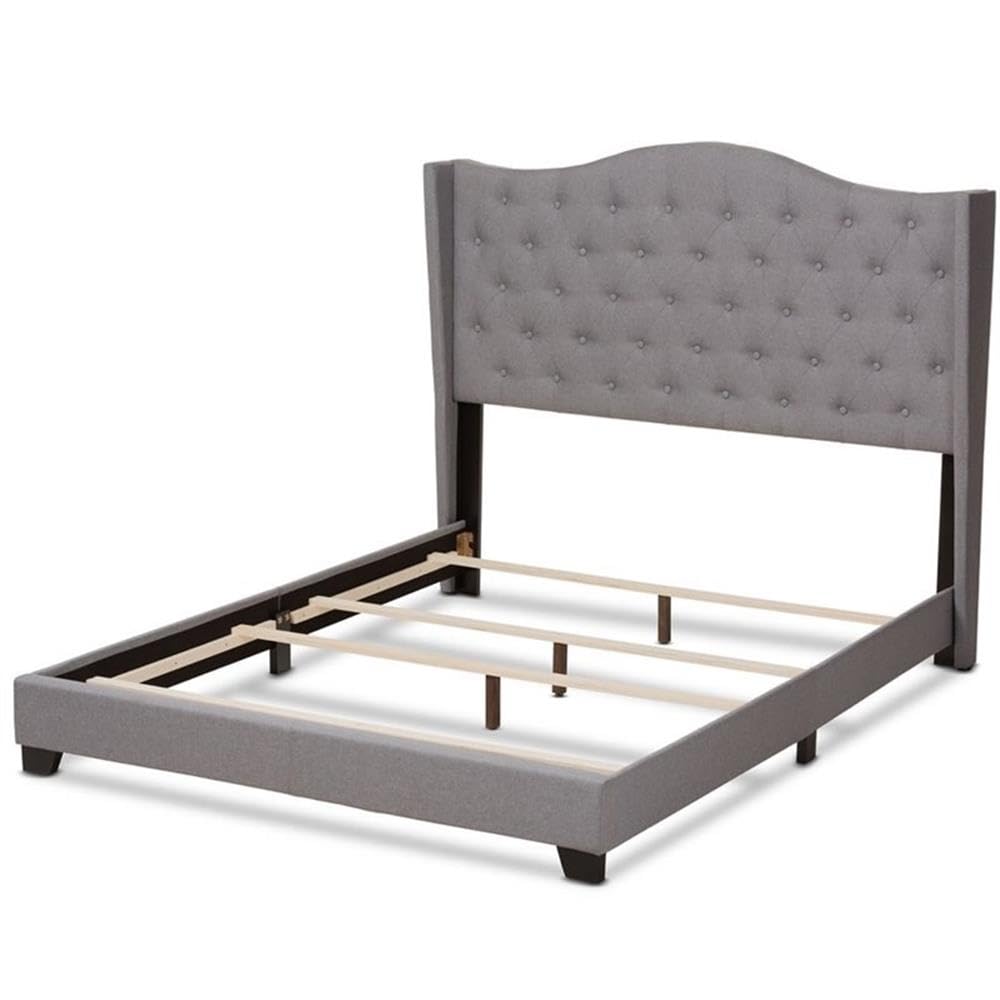 Baxton Studio Alesha Modern and Contemporary Grey Fabric Upholstered Full Size Bed