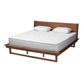 Baxton Studio Macayle Mid-Century Modern Ash Walnut Finished Wood Queen Size Platform Bed