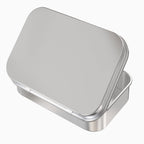 Hulless 2 Pcs Metal Box Kit - Silver Hinged Portable Storage Boxes, 4.5x3.3x0.9 Inch, Ideal for Organizing and Storing Items