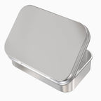 6 Pcs Metal Hinged Tin Box Container Mini Portable Small Storage Container Kit With Lid For Home Storage 4.5X3.3X0.9 Inch, Silve