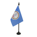 Virginia Table Flag 4' X 6' - Us State Of Virginie Desk Flag 15 X 10 Cm - Black Plastic Stick And Base - Az Flag