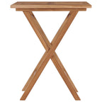 vidaXL Folding Patio Table - Fine Sanded Teak Hard Wood Garden Table - Weather-Resistant Outdoor Dining Furniture - Brown