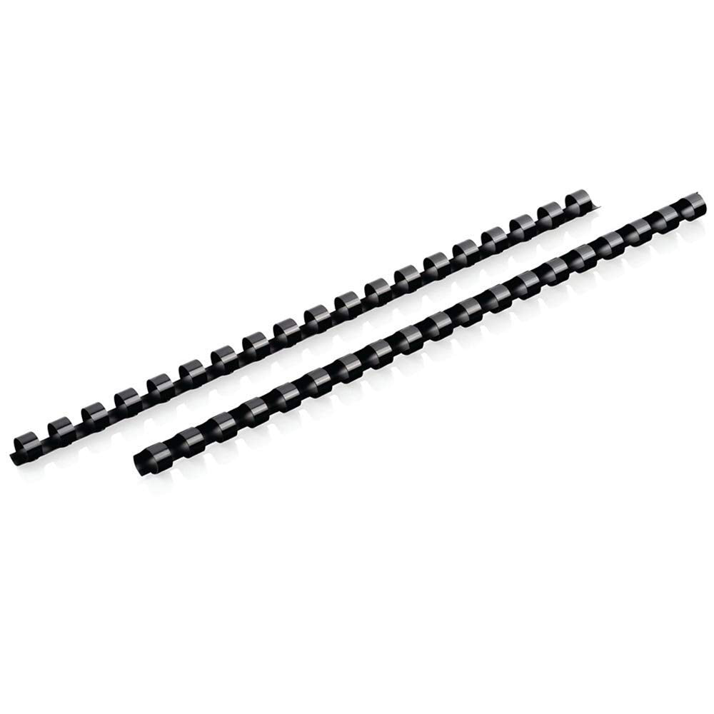 Mead Combbind Binding Spines/Spirals/Coils/Combs, 3/8', 55 Sheet Capacity, Black, 125 Pack (4000132)