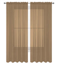 Decotex 2 Piece Solid Elegant Sheer Curtains Fully Stitched Panels Window Treatment Drape (54'' X 84'', Taupe)