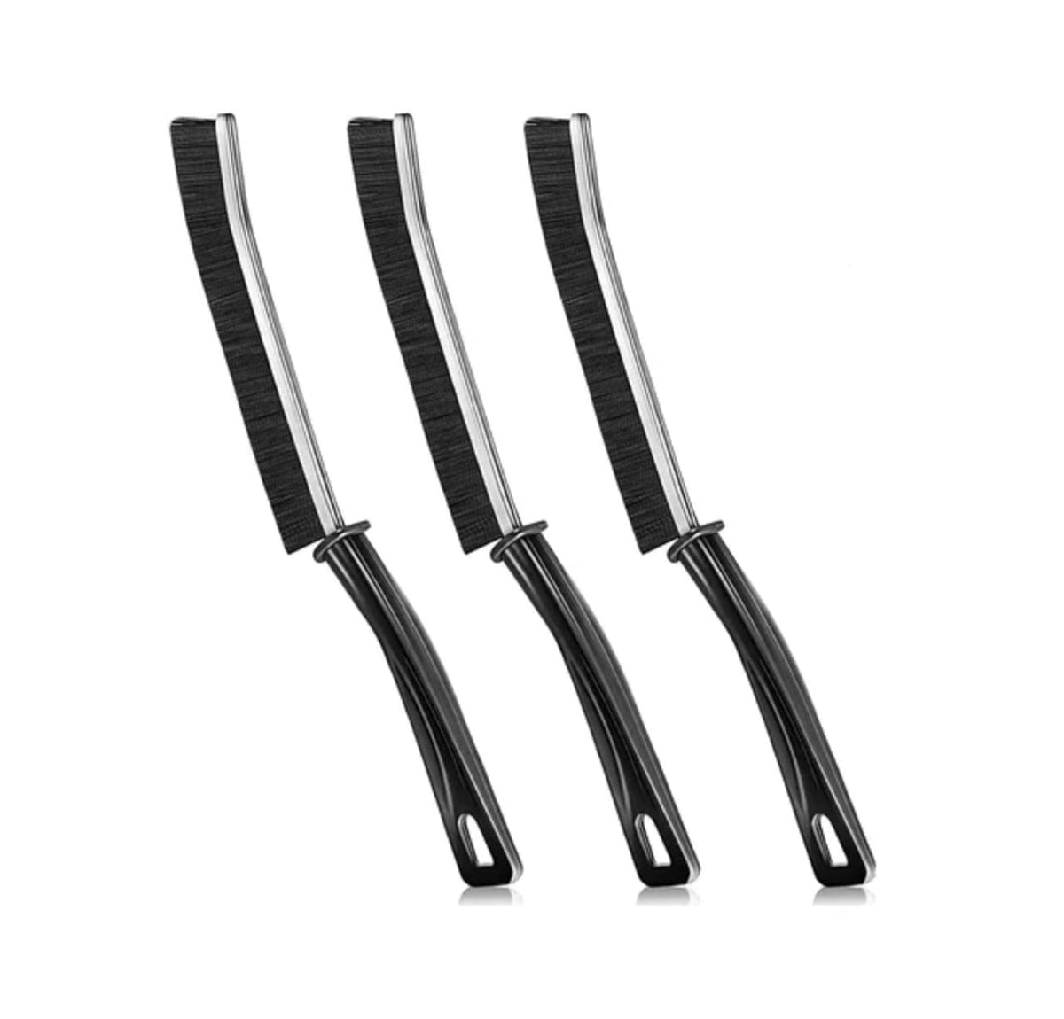 abhaymart 3 pcs Gap Cleaning Brush Hard Bristle Crevice Brush for Bathroom, Kitchen, Tiles, Window Groove (3 PCS Black)