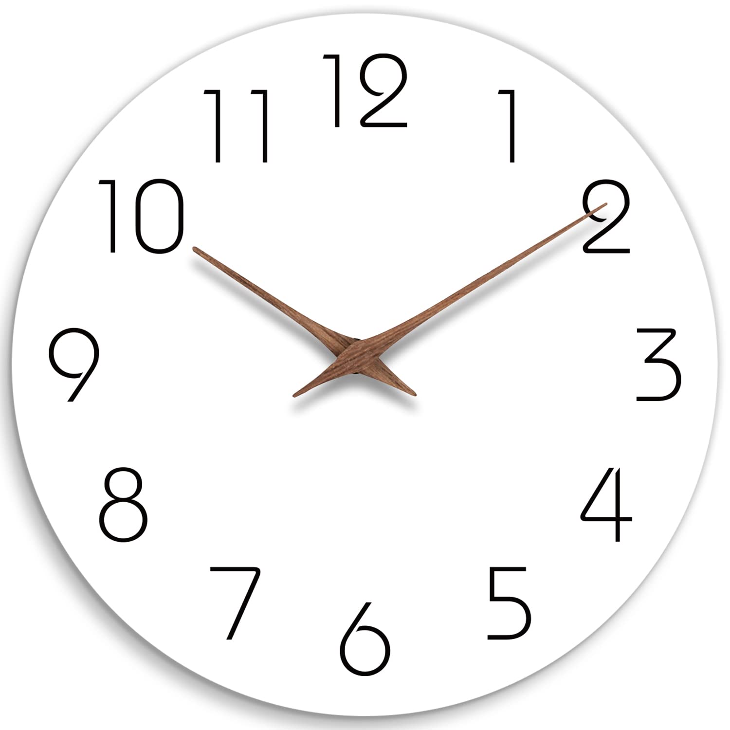 Mosewa Wall Clock 14 Inch Silent Non Ticking Wall Clocks Battery Operated - Simple Minimalist Wooden Clock Decorative for Kitche