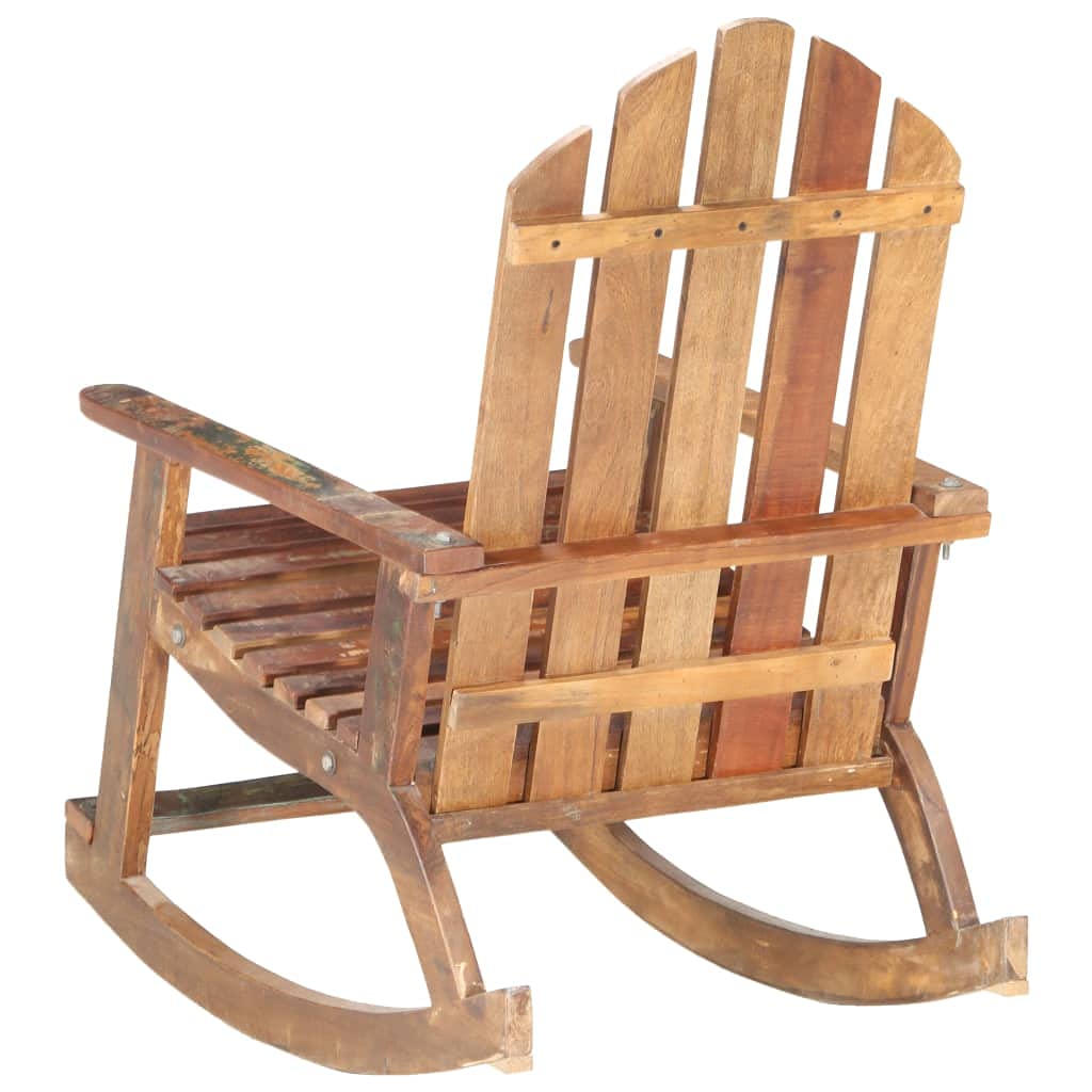 vidaXL Outdoor Rocking Chair, Eco-Conscious Reclaimed Wooden Design, Vintage-Inspired Construction, Multicolor, Excellent Craftsmanship, Unique Patio Furniture Piece
