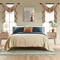 ELKCA Coffee Chenille Waterfall Valance for Living Room,Single Hollow Swag Valance for Bedroom Kitchen Curtains,Rod Pocket,1 Pan