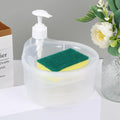 Diskary 2 in 1 Double Layer Square Liquid soap Dispenser with Pump and Sponge Soap Scrubber Holder Multifunctional Dishwashing C