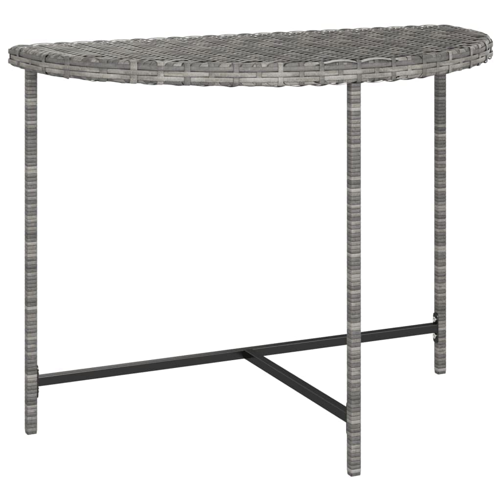 vidaXL- Patio Table with Poly Rattan Material and Powder-Coated Steel Frame - Outdoor Garden Table - Gray, Measurements: 39.4&quot;x19.7&quot;x29.5&quot; - Assembly Required