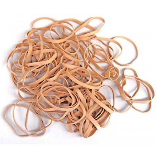 Plasticplace Rubber Bands, Size #33, Approx. 875 (3.5' X 1/8'), 1 Lb, 16 Oz, Brown
