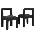 Best Master Furniture Celeste Black Boucle Dining Chairs (Set Of 2)