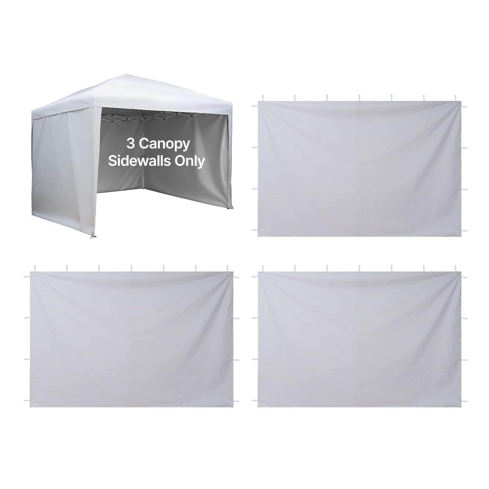 VEVOR 3 Pack Canopy Sidewalls 10x10 ft, 100% Waterproof 99% UV Protection, Heavy-Duty 210D Oxford Side Walls for Straight-Leg Po