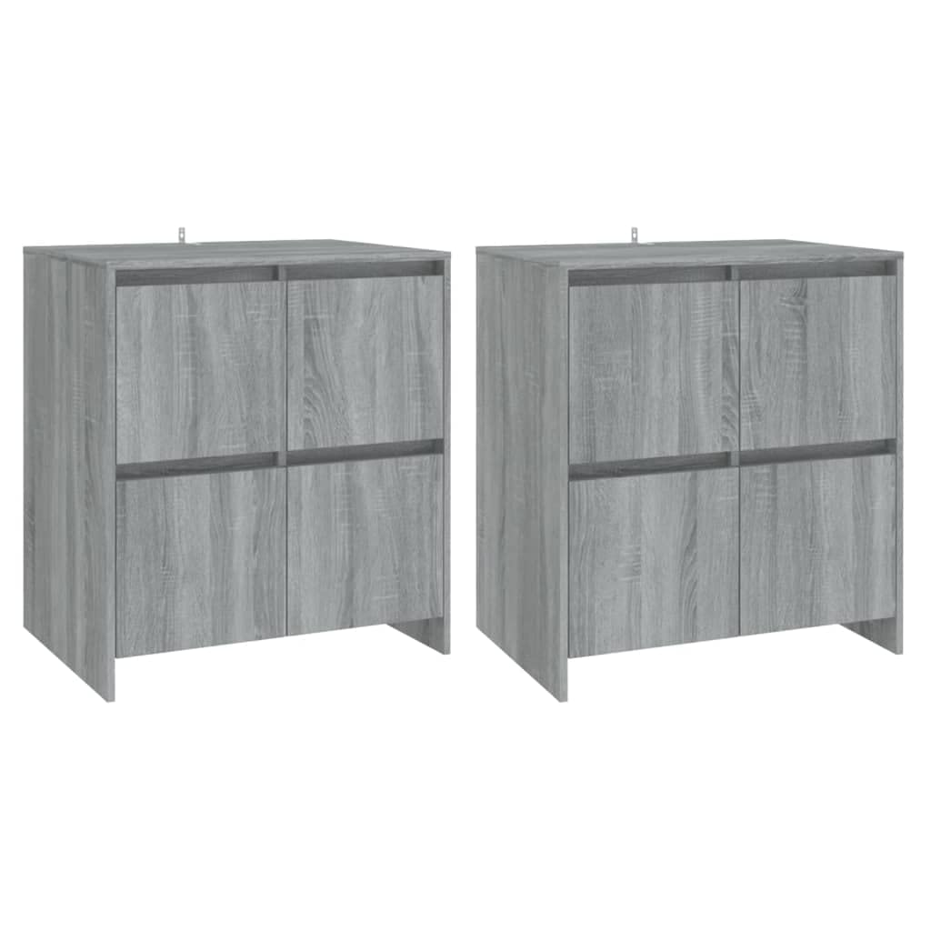 vidaXL Sideboard 2 Pcs, Bar Buffet Cabinet with Storage, Sideboard Console Cabinet for Kitchen Living Room Entryway, Gray Sonoma Engineered Wood