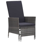 vidaXL Patio Furniture Set 3 Piece, Patio Conversation Set with Cushions, Wicker Chairs with Table for Garden, Scandinavian, Poly Rattan Gray