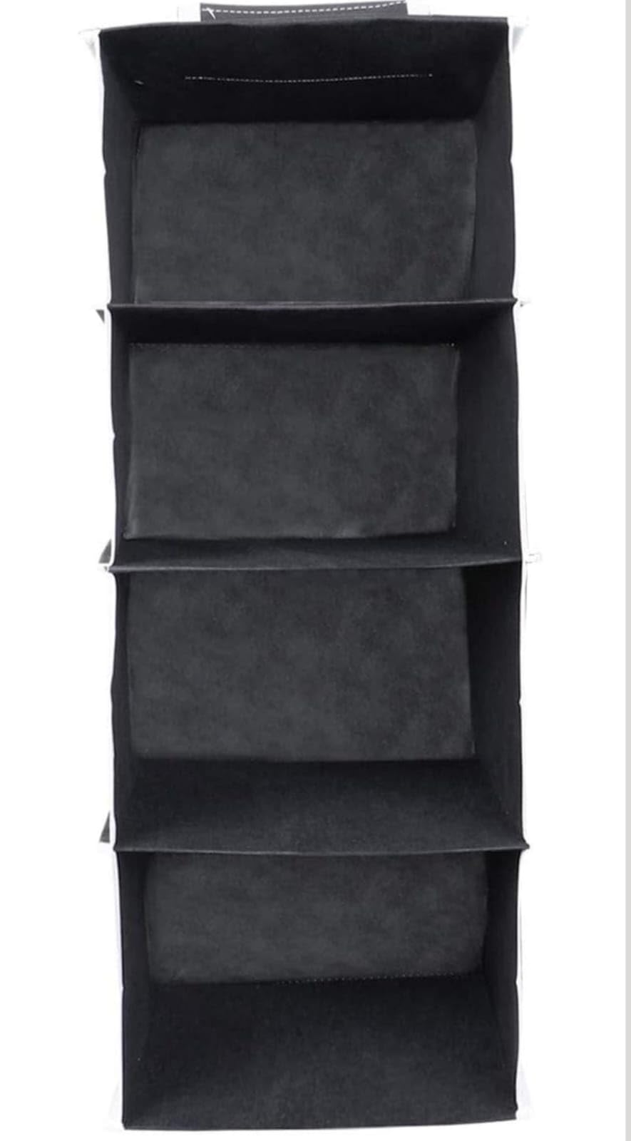 Craficial Hanging Closet Organiser, 5Shelf, Black, Foldable Wardrobe Storage For Clothes And Towels
