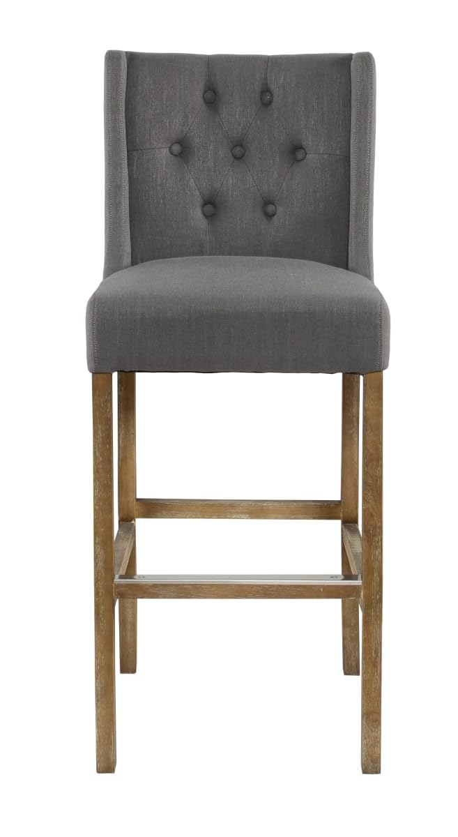 HomeRoots 520568 43 x 19 x 24 in. Solid Wood Counter Height Bar Chair with Footrest Natural