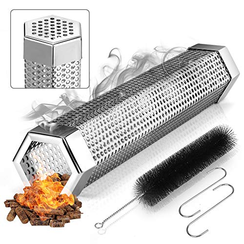 Realcook Pellet Smoker Tube 12-Inch: Stainless Steel Wood Pellets Smoke Tube For Hot Or Cold Smoking | Bbq Smoke Generator Tubes