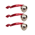 Bevin Bells Believe Sleigh Bells Ornament (3-Pack)  1.5 Made of Steel  Hanging Bells with a Red Satin Believe Ribbon  Great Tone