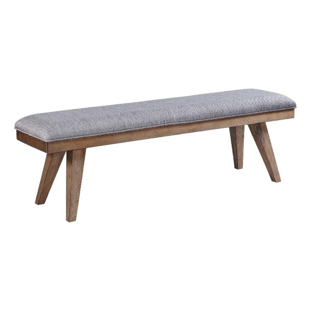 Intercon Oslo Bench with Cushion and 4 Legs, Weathered Chestnut