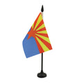 Arizona Table Flag 4' X 6' - Us State Of Arizona Desk Flag 15 X 10 Cm - Black Plastic Stick And Base - Az Flag
