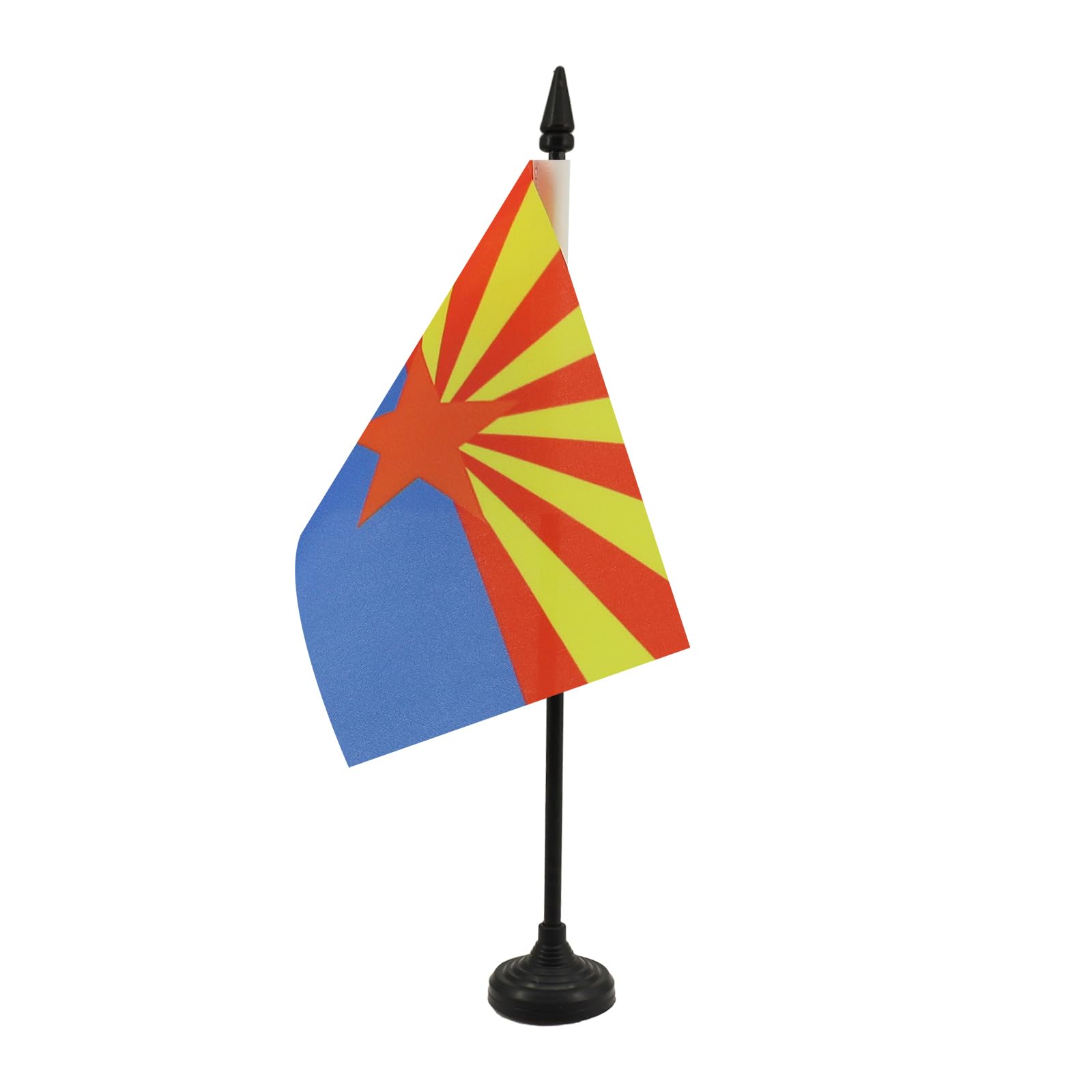 Arizona Table Flag 4' X 6' - Us State Of Arizona Desk Flag 15 X 10 Cm - Black Plastic Stick And Base - Az Flag