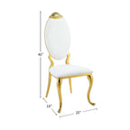 simple relax White and Gold Set of 2 Side Chair Finish