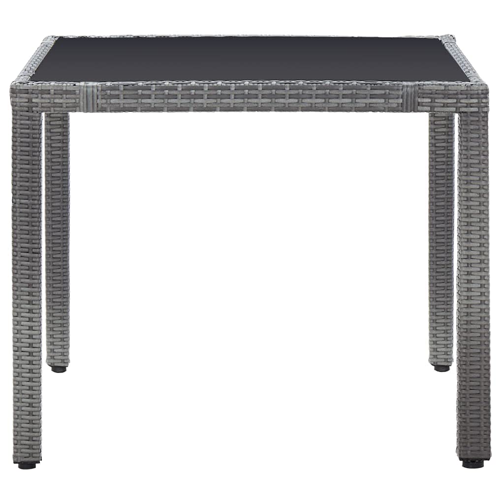 5 Piece Patio Dining Set Poly Rattan Gray