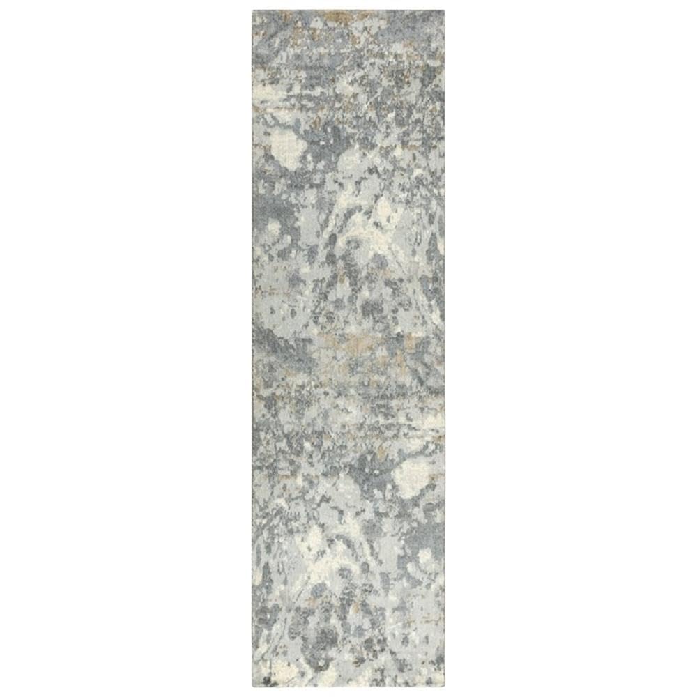Rizzy Home Alora Decor Essential 2'6" X 10' Abstract Gray/Ivory Hybrid Area Rug