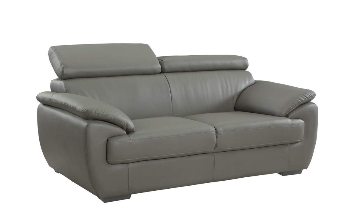 HomeRoots 32' to 38' Captivating Gray Leather Loveseat