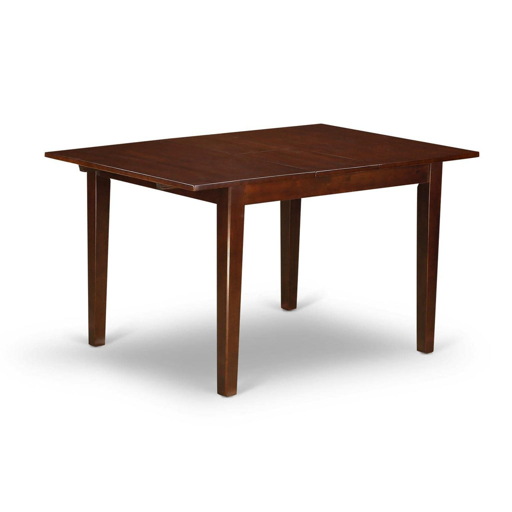 East West Furniture MLDU5-MAH-W 5 Piece Dining Room Furniture Set Includes a Rectangle Kitchen Table with Butterfly Leaf and 4 Dining Chairs, 36x54 Inch, Mahogany